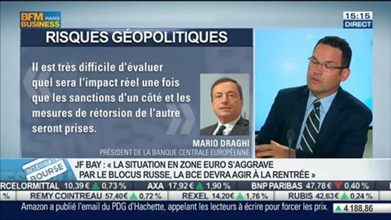 "La situation en zone euro s'aggrave par le blocus russe", Jean-François Bay, dans Intégrale Bourse - 11/08