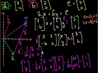 6. Matrices to solve a vector combination problem