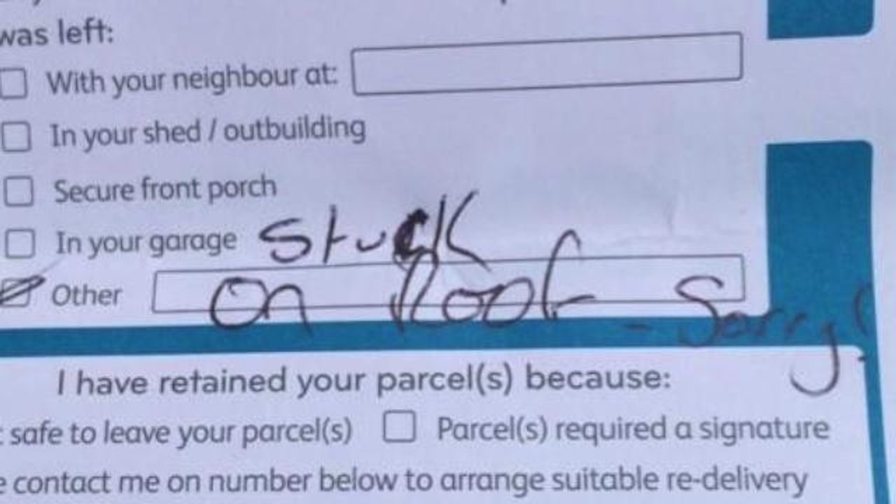 Man Tweets Hilarious Note Left by Parcel Servic...