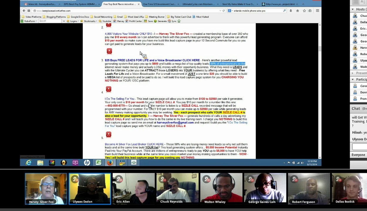 One Time $25 Buys Free Leads Life Voice Phone Broadcaster Ultimate Cycler Lead Scraper