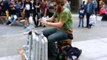 Street Artist Entertains With Unique Booming Pipes
