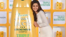 Alia Bhatt Launches Garnier Fructis Triple Nutrition Shampoo !