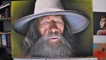 Hyperrealistic speed painting of Gandalf - Lord of the Rings