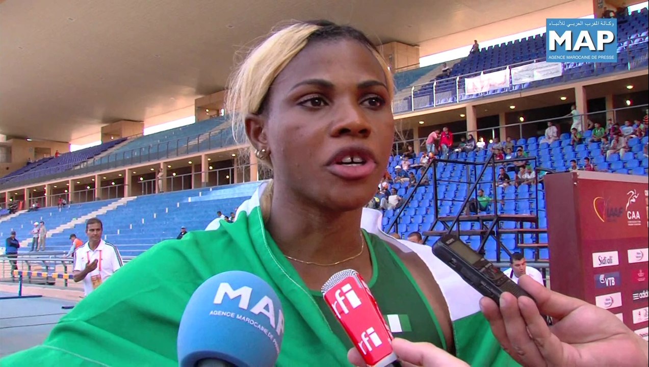 Championnats d'Afrique Marrakech 2014 (100m) or et record pour la Nigériane Blessing Okagbare
