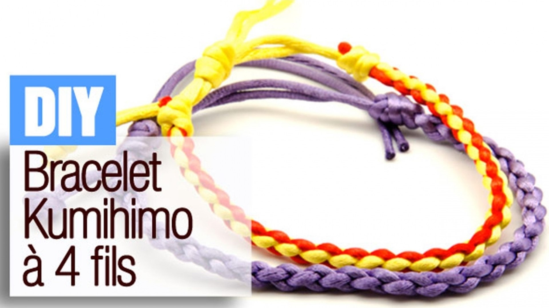 Tuto Bracelet Brésilien 4 Fils Faire un bracelet Kumihimo à 4 fils - Tuto DIY bijou - Vidéo Dailymotion