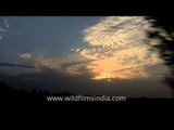 View of sunset at evening in Kashmir
