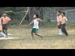 School children play football or soccer: Arunachal Pradesh