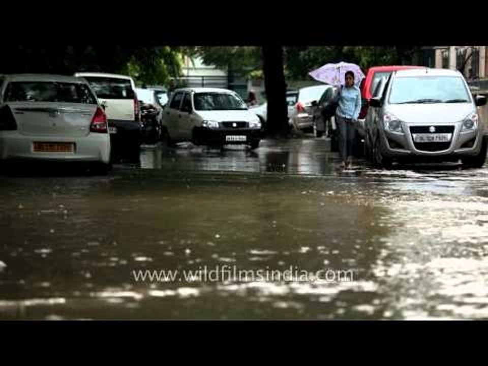 Heavy rain in Delhi and the city goes under!