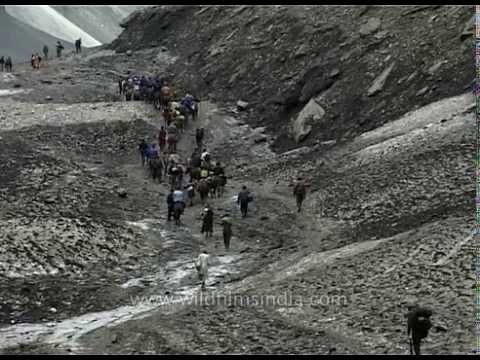 Hindu pilgrims en route to Amarnath Temple