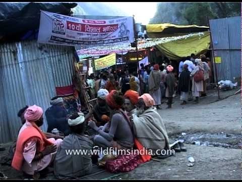 Sadhus resting on trail - Amarnath Yatra