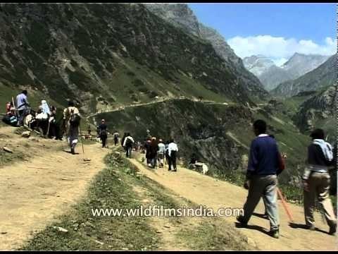 Pilgrims on their way to Amarnath, a cave shrine deep in Himalayas