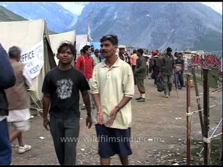Devotees at Panjtarni base camp en route Amarnath