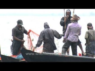 Fishing in traditional method in Kerala