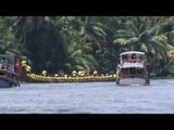 Participants are paddling hard to win Champakulam snake boat race