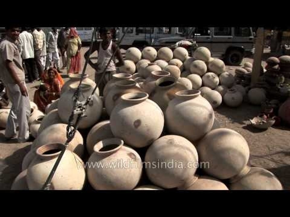 Earthen pots on sale - Rajasthan