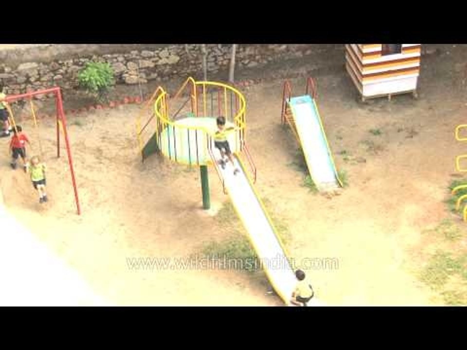 Playground with colourful slides and swings: The Shri Ram School, Delhi