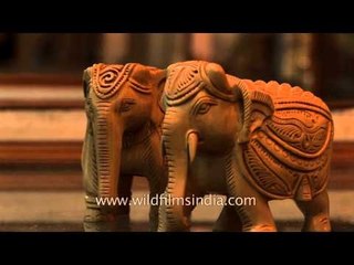 Beautiful artwork carved from wood in Mysore