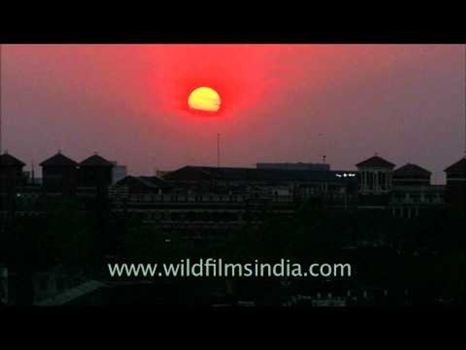 Sunset over Kolkata city - West Bengal