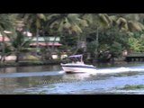 Motor Boats sailing on Kerala backwaters