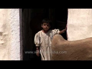 Thatched mud huts in Rajasthan - India
