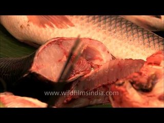 Fresh fishes kept for sale in basket on ice: Kolkata