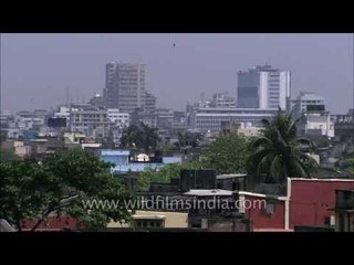 Kolkata over the roof-tops - aerial footage