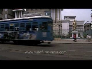 Traffic outside Swami Vivekanada's house in Kolkata