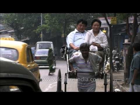 Hand-pulled rickshaws in City of Joy - Kolkata