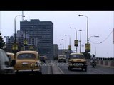 Yellow Hindustan  Ambassador taxis on streets of Kolkata