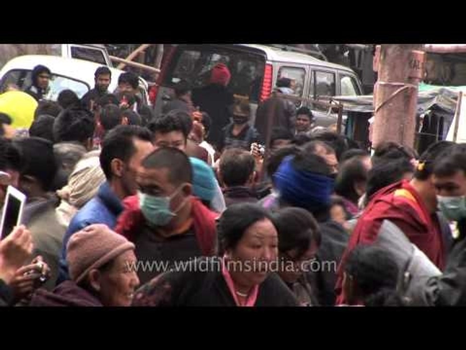 Tibetan pilgrims cluster for 32nd Kalachakra in...