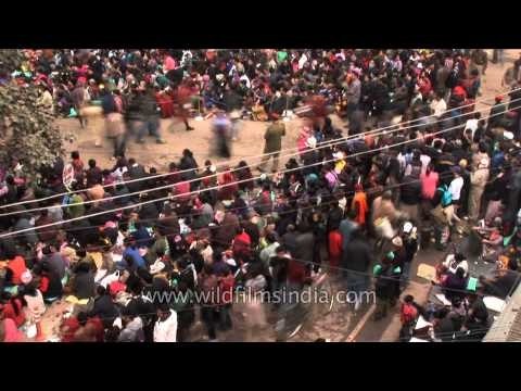 Mass number of devotees during Kalachakra - Time-lapse