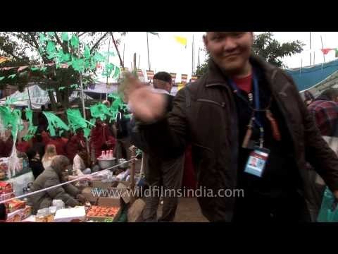 Tibetan devotees during Kalachakra Buddhist festival in Bodhgaya