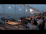 Worshippers attending aarti ceremony at Ganga Ghat - Varanasi