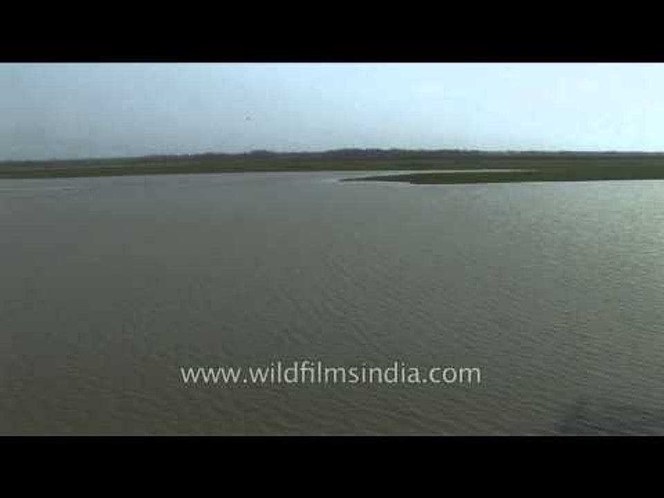 Panoramic  view of Brahmaputra River in Kaziranga National Park, Assam