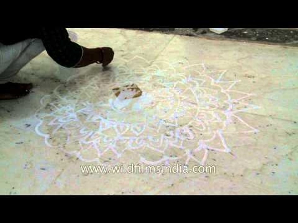 Traditional Indian art - Rangoli making