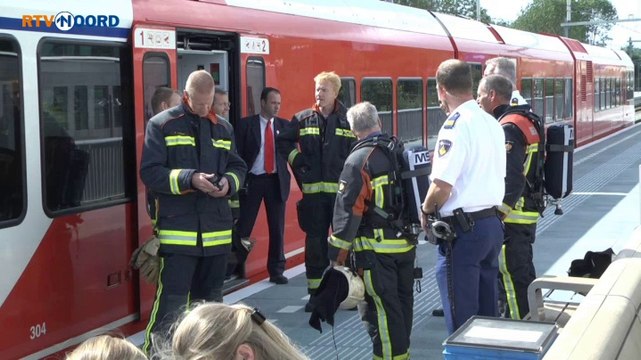 Beelden: Kortsluiting in trein Groningen Europapark - RTV Noord