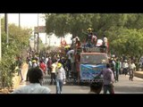 Devotees dance on the streets of Delhi during Jagannath Rath Yatra