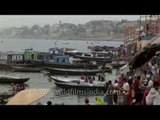 Devotees on Varanasi ghat - Uttar Pradesh