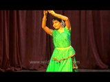 A solo Kathak performance by an Indian classical dancer