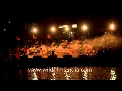 Evening aarti at Ganga ghat in Varanasi - Uttar Pradesh