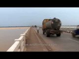 Vehicles travel over Mahanadi Road Bridge - Cuttack, Odisha