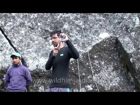 This is how harness being used for rock climbing