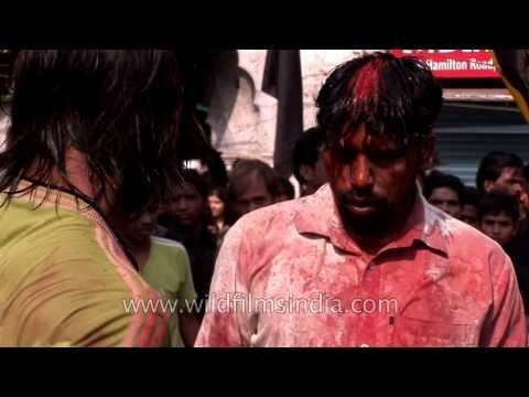 Muslim followers practice self-flagellation on the eve of Muharram - Delhi