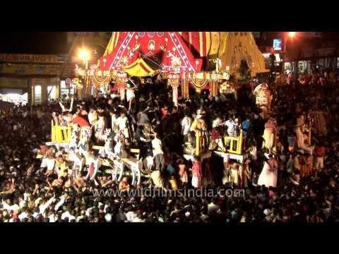Chariots of three deities during Jagannath Rath Yatra - Puri