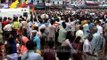 Crowds rally around the chariots during Jagannath Rath Yatra in Puri
