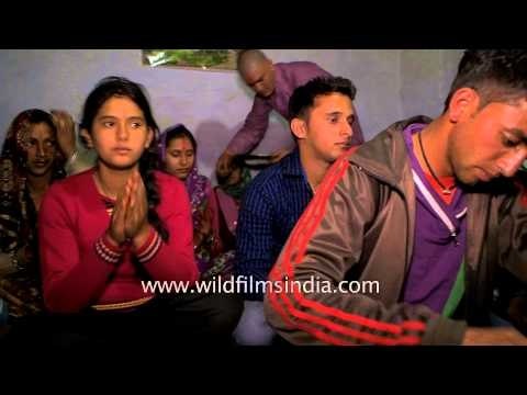 Groom's relatives singing devotional song - Part of Kumaoni wedding