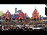 Scores of devotees wait to pull the chariots during Rath Yatra - Puri