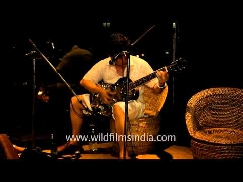 Vocalist and rhythm guitarist Kapil Chetri at Dzukou Naga kitchen