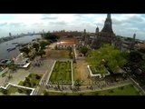 Chao Phraya River and the Wat Arun temple, as seen aerially
