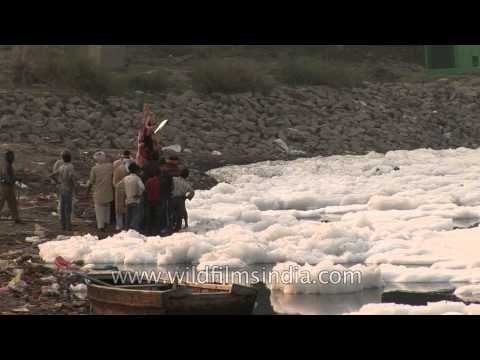 Celebrations at the polluted Yamuna bank: Durga Visarjan in Delhi